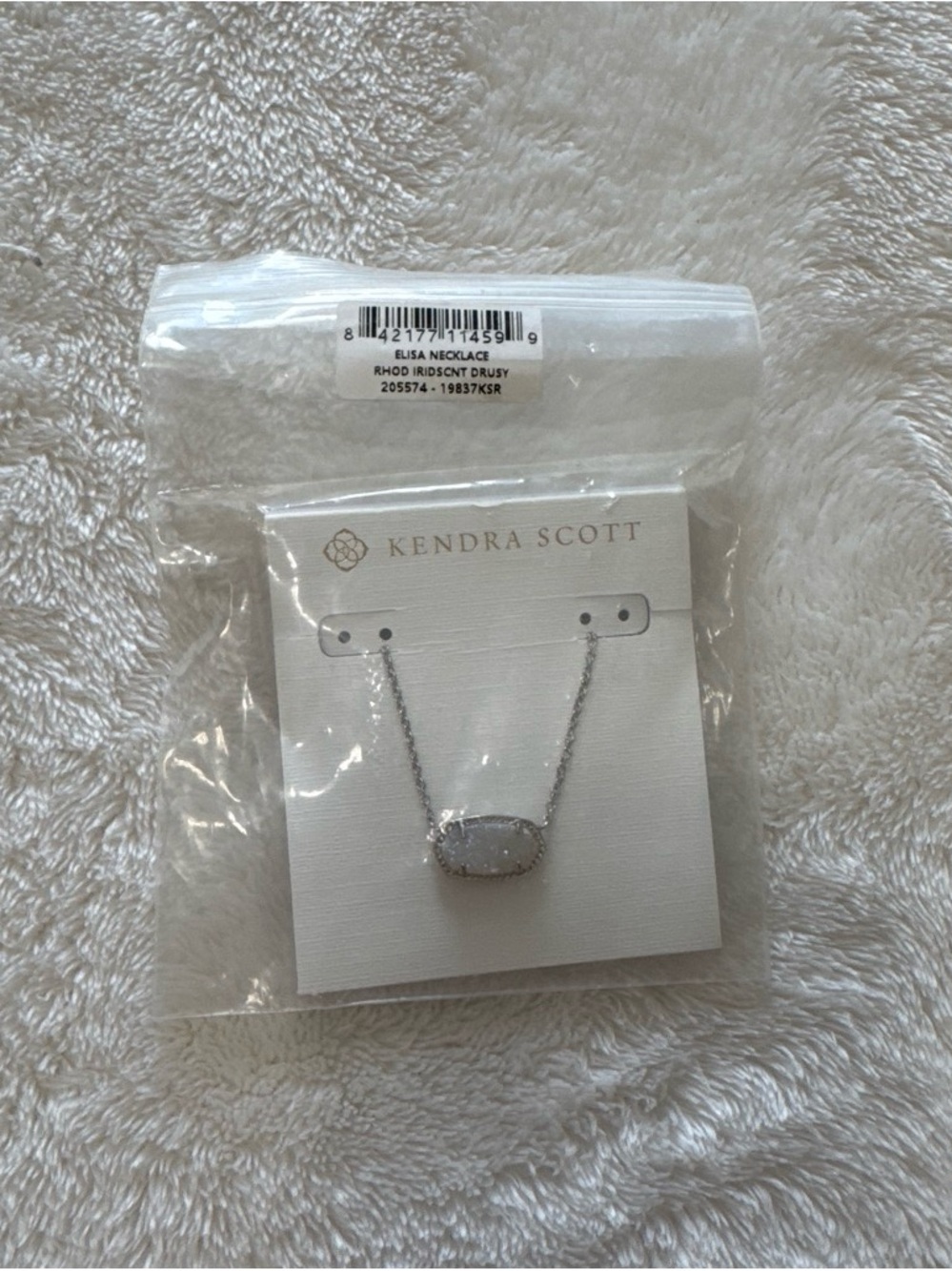 Kendra Scott Elisa Necklace in Iridescent White and Silver